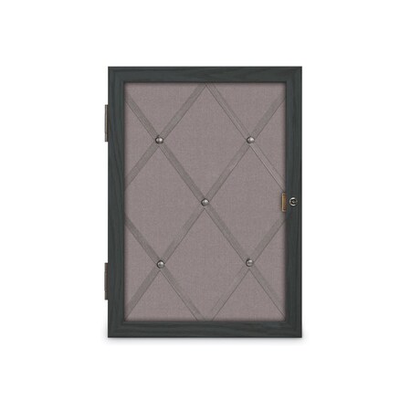 United Visual Products Sliding Door 12" Wood Framed Display Cas, UVDC1652-OAK-DRKSPR UVDC1652-OAK-DRKSPR
